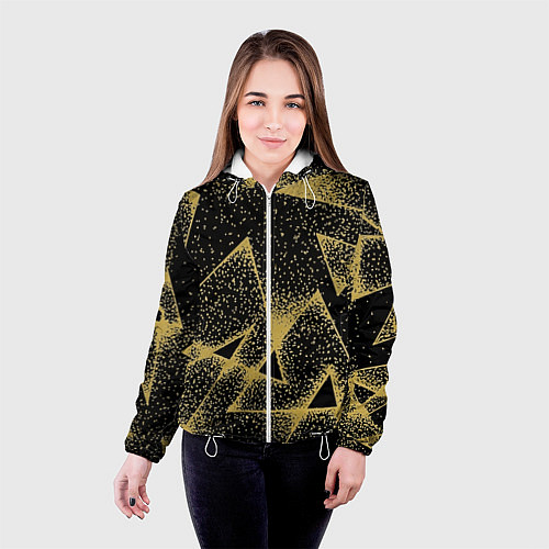 Женская куртка Triangle yellow with dots / 3D-Белый – фото 4