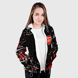 Куртка с капюшоном женская Арсенал штрихи красок, цвет: 3D-белый — фото 2