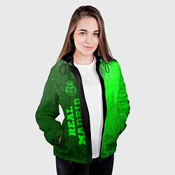 Куртка с капюшоном женская Real Madrid - green gradient по-вертикали, цвет: 3D-черный — фото 2