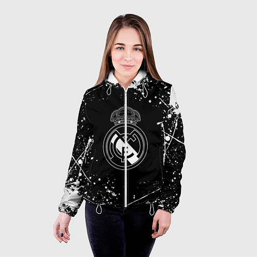 Женская куртка Real Madrid белые краски / 3D-Белый – фото 4