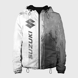 Куртка с капюшоном женская Suzuki - white gradient по-вертикали, цвет: 3D-черный