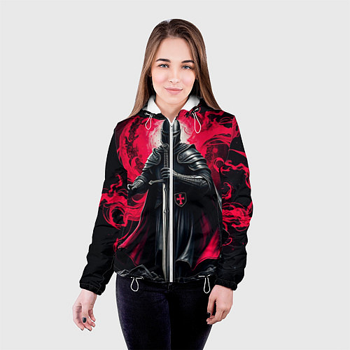 Женская куртка Рыцарь-крестоносец ордена красной звезды / 3D-Белый – фото 4