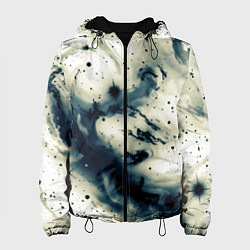 Женская куртка Бежевый и тёмно-синий космическая абстракция