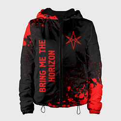 Куртка с капюшоном женская Bring Me the Horizon - red gradient вертикально, цвет: 3D-черный