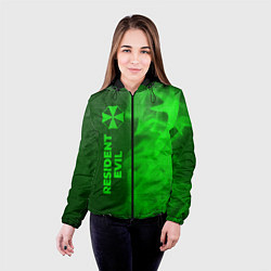 Куртка с капюшоном женская Resident Evil - green gradient по-вертикали, цвет: 3D-черный — фото 2