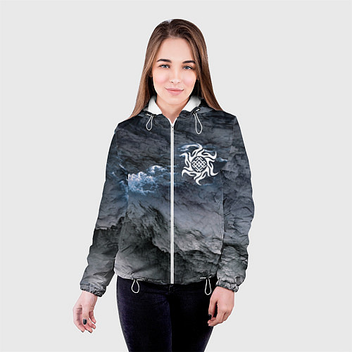 Женская куртка Символика Белобога - оберег / 3D-Белый – фото 4