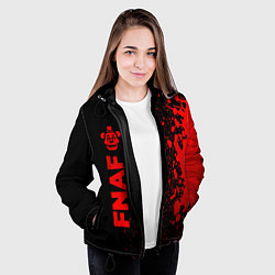 Куртка с капюшоном женская FNAF - red gradient по-вертикали, цвет: 3D-черный — фото 2