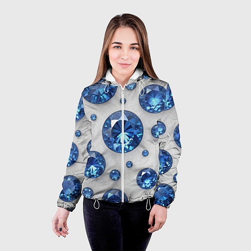 Женская куртка Россыпь сапфиров / 3D-Белый – фото 4
