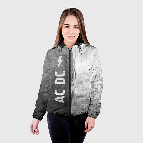 Женская куртка AC DC - grey gradient по-вертикали / 3D-Черный – фото 4