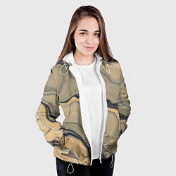 Куртка с капюшоном женская Песочный мрамор, цвет: 3D-белый — фото 2