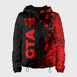Куртка с капюшоном женская GTA - red gradient по-вертикали, цвет: 3D-черный