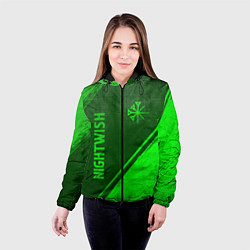 Куртка с капюшоном женская Nightwish - green gradient вертикально, цвет: 3D-черный — фото 2