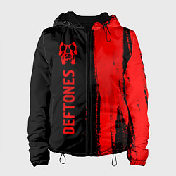 Куртка с капюшоном женская Deftones - red gradient по-вертикали, цвет: 3D-черный