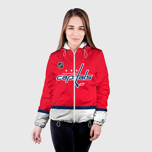Женская куртка Вашингтон Кэпиталз хоккей / 3D-Белый – фото 4