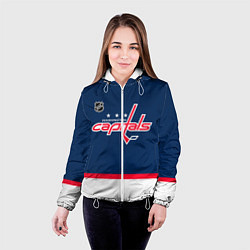 Куртка с капюшоном женская Washington Capitals hockey team, цвет: 3D-белый — фото 2