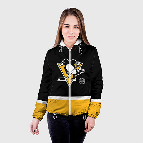 Женская куртка Питтсбург Пингвинз хоккей / 3D-Белый – фото 4
