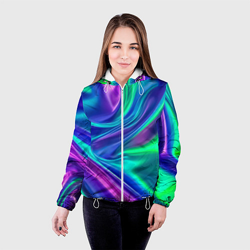 Женская куртка Neon waves / 3D-Белый – фото 4