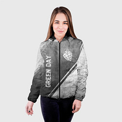 Куртка с капюшоном женская Green Day - grey gradient вертикально, цвет: 3D-черный — фото 2