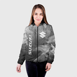 Куртка с капюшоном женская Suzuki - grey gradient вертикально, цвет: 3D-черный — фото 2