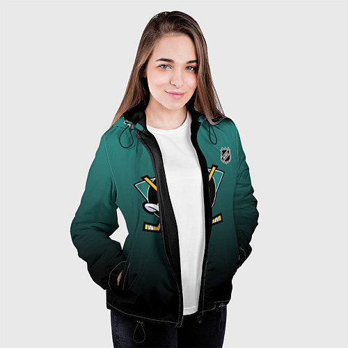 Женская куртка Анахайм Дакс - зеленый градиент / 3D-Черный – фото 3