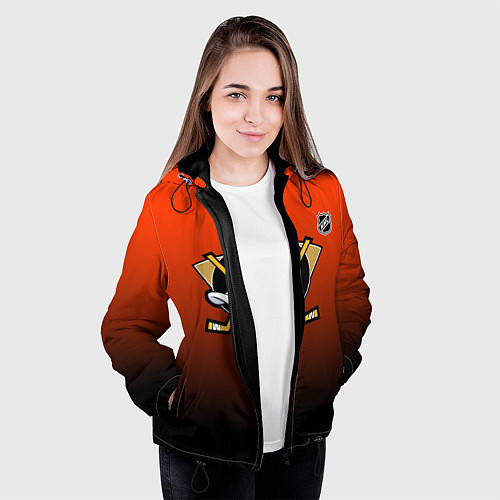 Женская куртка Анахайм Дакс - оранжевый градиент / 3D-Черный – фото 3