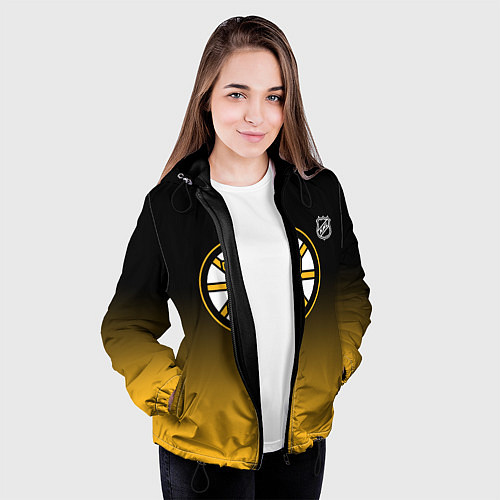 Женская куртка Бостон Брюинз - градиент / 3D-Черный – фото 3