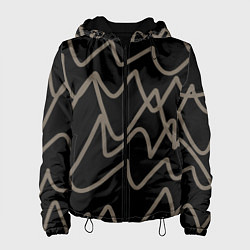 Женская куртка Кривые рукописные линии чёрно-коричневый