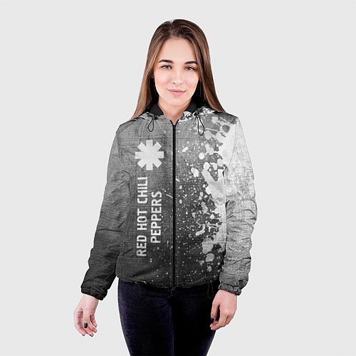 Женская куртка Red Hot Chili Peppers - grey gradient по-вертикали / 3D-Черный – фото 4