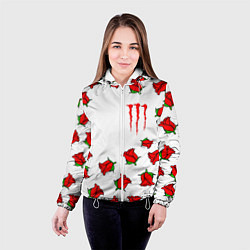 Куртка с капюшоном женская Monster energy steel rose, цвет: 3D-белый — фото 2