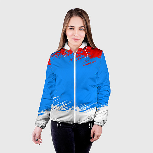 Женская куртка Патриот - флаг / 3D-Белый – фото 4