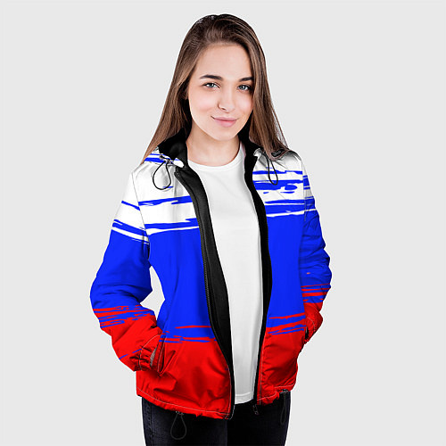 Женская куртка Патриот - флаг / 3D-Черный – фото 3
