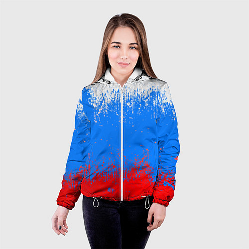 Женская куртка Патриот - флаг / 3D-Белый – фото 4