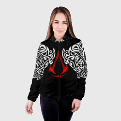 Куртка с капюшоном женская Силуэт ворона - Aссасинс Крид, цвет: 3D-черный — фото 2