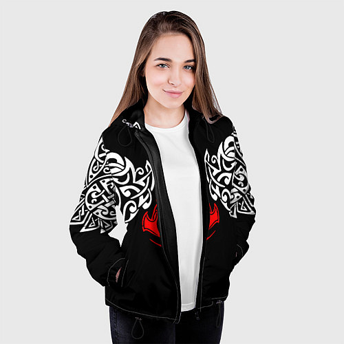 Женская куртка Силуэт ворона - Aссасинс Крид / 3D-Черный – фото 3