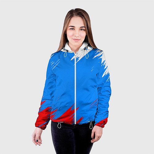 Женская куртка Патриот Россия - флаг / 3D-Белый – фото 4