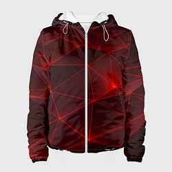 Женская куртка Красные полигоны с неоном