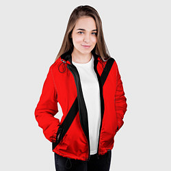 Куртка с капюшоном женская Ремень безопасности, красный, цвет: 3D-черный — фото 2