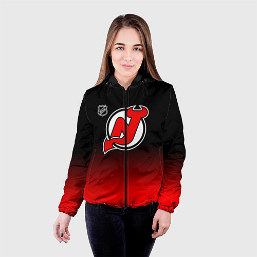 Женская куртка Нью Джерси Девилз - градиент / 3D-Черный – фото 4