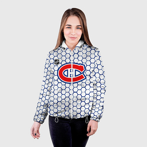 Женская куртка Монреаль Канадиенс - белые соты / 3D-Белый – фото 4