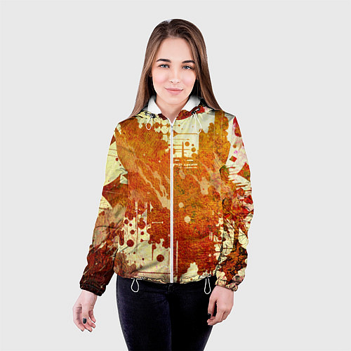 Женская куртка Абстракция - sunspot / 3D-Белый – фото 4
