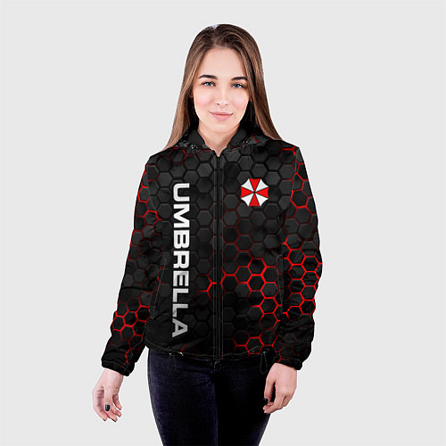 Женская куртка Амбрелла - плиты с подсветкой / 3D-Черный – фото 4