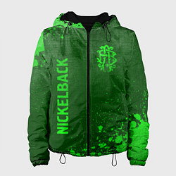Куртка с капюшоном женская Nickelback - green gradient вертикально, цвет: 3D-черный