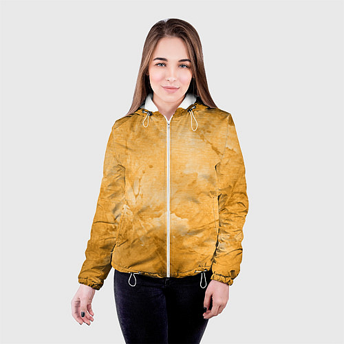 Женская куртка Абстракция - bright yellow / 3D-Белый – фото 4