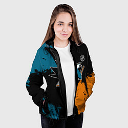 Куртка с капюшоном женская Сан Хосе Шаркс - два цвета, цвет: 3D-черный — фото 2