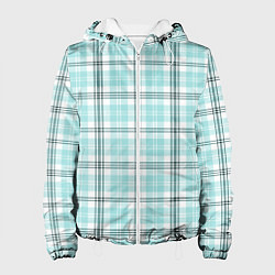 Куртка с капюшоном женская Checkered light blue, цвет: 3D-белый