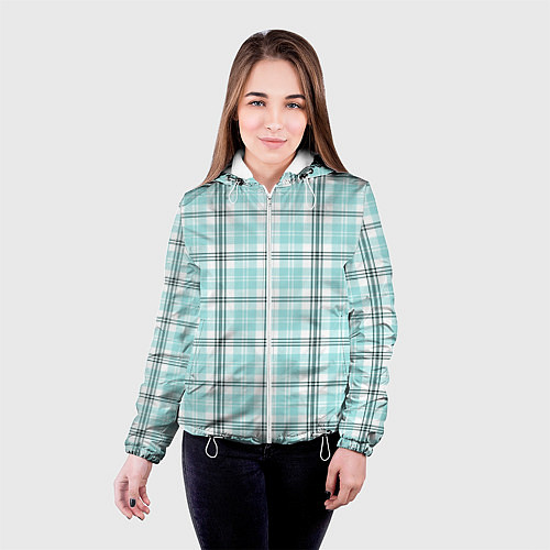 Женская куртка Checkered light blue / 3D-Белый – фото 4