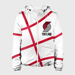 Куртка с капюшоном женская Трэйл Блэйзерс - белый мяч, цвет: 3D-белый