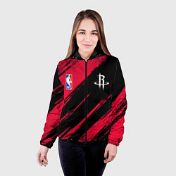 Куртка с капюшоном женская Хьюстон Рокетс - цвета команды, цвет: 3D-черный — фото 2