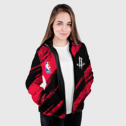 Куртка с капюшоном женская Хьюстон Рокетс - цвета команды, цвет: 3D-черный — фото 2