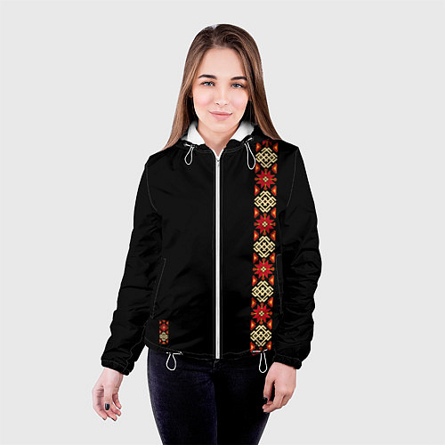 Женская куртка Русь славянские традиции и культура / 3D-Белый – фото 4